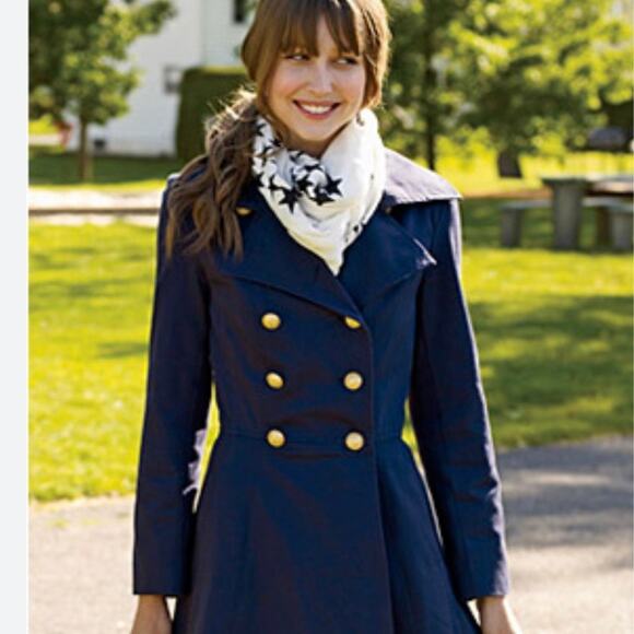 Banana Republic Rare Elena Gilbert Navy Double Breasted Lady Classic Peacoat XS - Picture 3 of 16